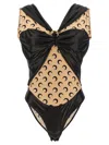 Marine Serre Logo Bodysuit Underwear And Body Black In Black