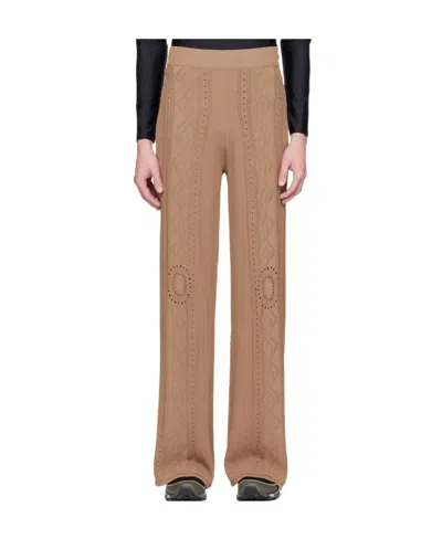 Marine Serre Logo Casual Pants In Brown