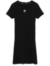 Marine Serre Logo Cotton T-shirt Dress In Black