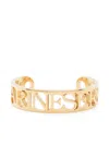 Marine Serre Logo Cut-out Open-cuff Bracelet In Gold