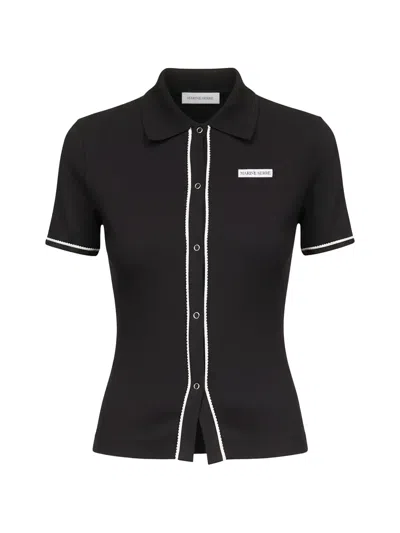 Marine Serre Logo-detail Shirt In Black