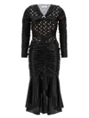 Marine Serre All Over Moon Ruched Jersey Midi Dress