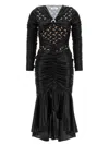 Marine Serre All Over Moon Ruched Jersey Midi Dress In Inversetan