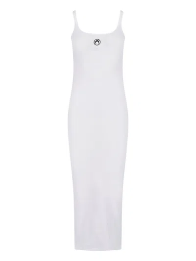 Marine Serre Logo Dress In White