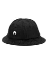 Marine Serre Logo-embroidered Bucket Hat In Black