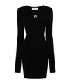 Marine Serre Crescent Moon-embroidered Mini Dress In Black
