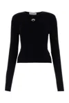 Marine Serre Turtleneck Sweater With Moon Logo And Rhinestones In Black