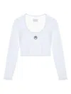 Marine Serre Logo-embroidered Round-neck Top In White