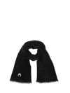 Marine Serre Logo Embroidered Scarf In Black