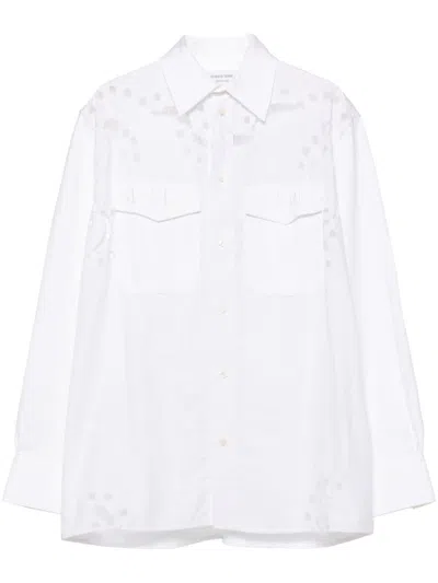 Marine Serre Logo-embroidered Shirt In 白色