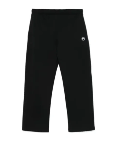 Marine Serre Crescent Moon Embroidered Track Pants In Black