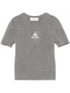 Marine Serre Logo-embroidered T-shirt In Grey
