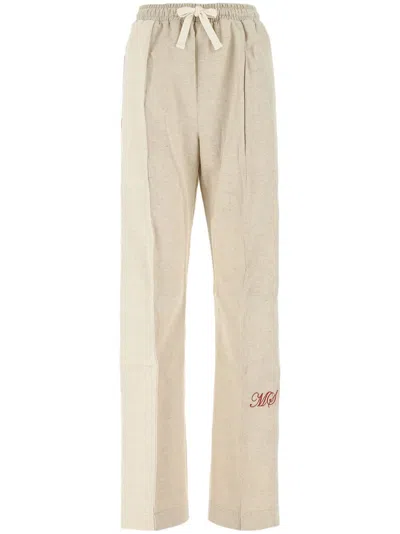 MARINE SERRE LOGO-EMBROIDERED TRACK PANTS
