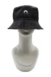 Marine Serre Black Regenerated Moire Bucket Hat In Black