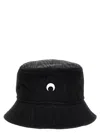 MARINE SERRE LOGO EMBROIDERY BUCKET HAT HATS BLACK