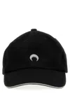 MARINE SERRE LOGO EMBROIDERY CAP HATS BLACK