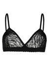 Marine Serre Logo-flocked Mesh Bra In Black
