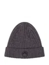 Marine Serre Gray Moon Logo Knit Beanie In Grey