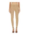 Marine Serre Moon Printed Jersey Stirrup Leggings In Nude