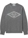 Marine Serre Gray Clean Wool Knit Crewneck Sweater In 灰色
