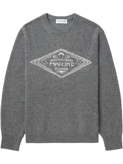 MARINE SERRE LOGO INTARSIA-KNIT JUMPER
