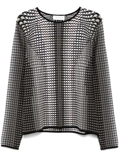 Marine Serre Logo-jacquard Jumper In Grey