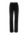 Marine Serre Printed Regenerated High-rise Slim Jeans In Black