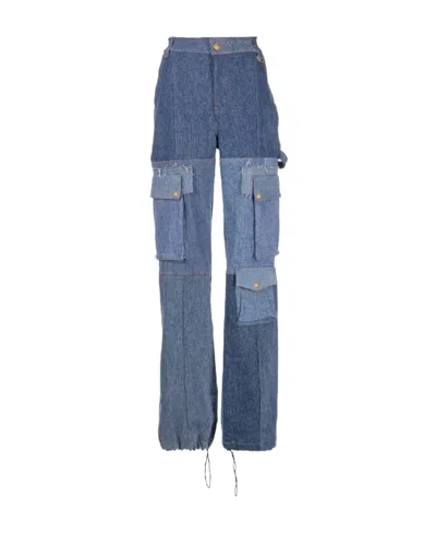 Marine Serre Logo Jeans In Blue