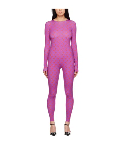 Marine Serre Purple All Over Moon Jumpsuit In Pu40 Violet