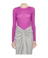 Marine Serre Purple Moon Printed Second Skin Long Sleeve T-shirt In Gray