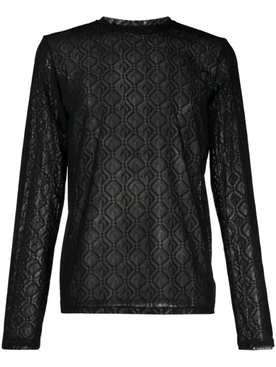 MARINE SERRE MARINE SERRE LOGO MESH CREWNECK SWEATER