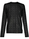 Marine Serre Moonagram Flocked Mesh Top In Black