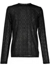 Marine Serre Moonagram Flocked Mesh Top In Black
