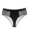 Marine Serre Logo Waistband Mesh Brief In Black
