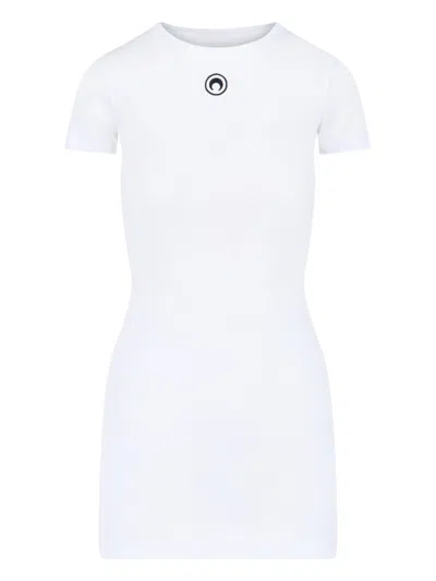 Marine Serre Logo Mini Dress In White