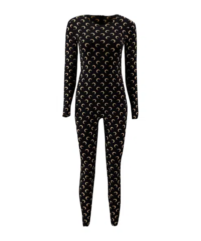 MARINE SERRE MARINE SERRE CRESCENT MOON PRINTED CREWNECK JUMPSUIT