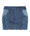 Marine Serre Mini Denim Skirt In Blue