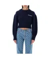 Marine Serre Navy Blue Sailor-collar Sweater In Black