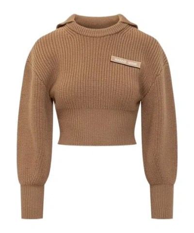 MARINE SERRE MARINE SERRE LOGO PATCH KNIT SAILOR SWEATER