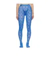 Marine Serre Flocked-moonogram Tights In Blue