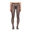Marine Serre Brown Moon Print Mesh Tights In Brown