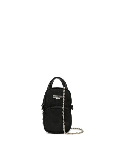 Marine Serre Logo Plaque Crossbody Bag In Black