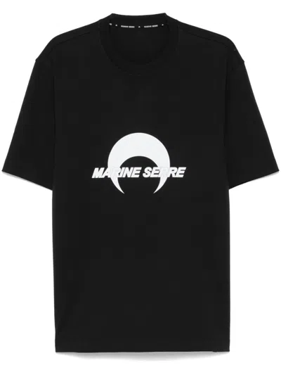 Marine Serre Logo-print T-shirt In Black