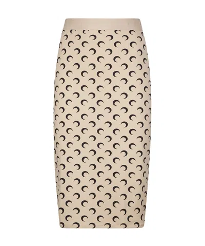 Marine Serre Logo Printed Skirt In Multi