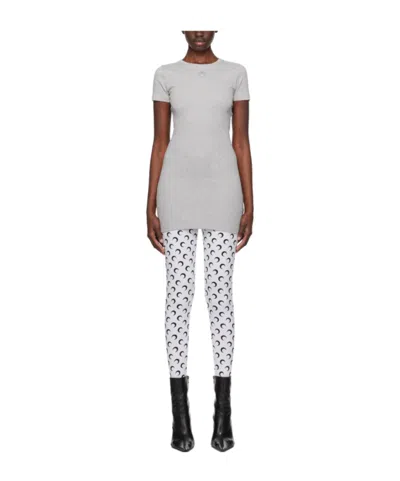 Marine Serre Logo Round-neck Dress In White