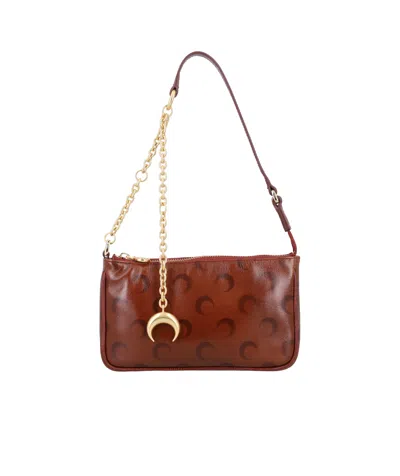 Marine Serre Logo Shoulder Bag In Brown