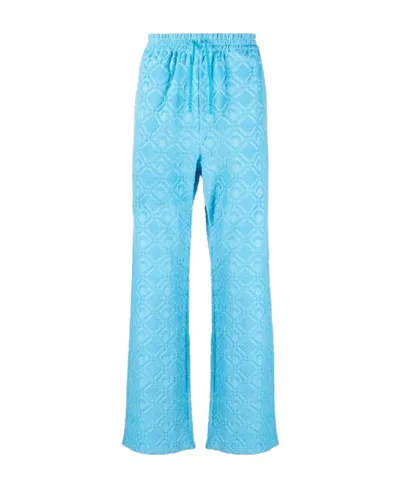 Marine Serre Logo Sweatpants In Blue