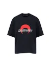 Marine Serre Graphic Print Crew Neck Short Sleeve Top In Blue
