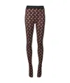 Marine Serre Stretch Recycled Fabric Moon Leggings In Black