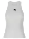 Marine Serre Moon Logo Ribbed Jersey Tabk Top Woman White